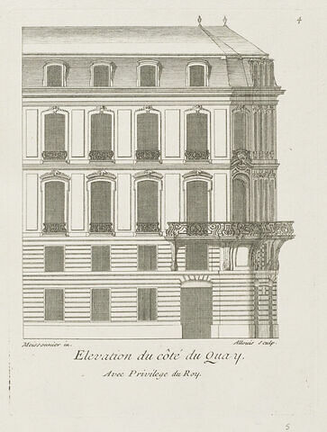 Elévation de la maison du sieur Brethous (vue du quai), image 1/1