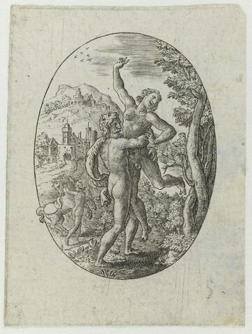 Sujet orné de paysages : Hercule et Antée, image 1/1