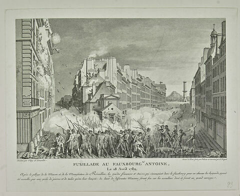 Fusillade au faubourg Saint Antoine le 28 avril 1789, image 1/2