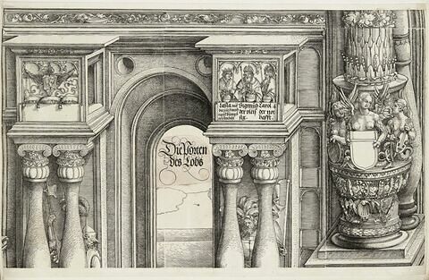 L'arc de triomphe de Maximilien : partie supérieure de la porte de l'Eloge