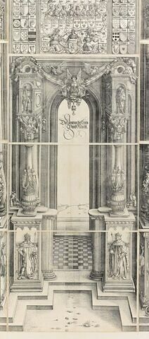 L'arc de triomphe de Maximilien : partie centrales des colonnes de la porte principale de l'Honneur et du Pouvoir, image 2/4