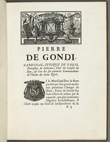 Tête de chapitre. Biographie de Pierre de Gondi