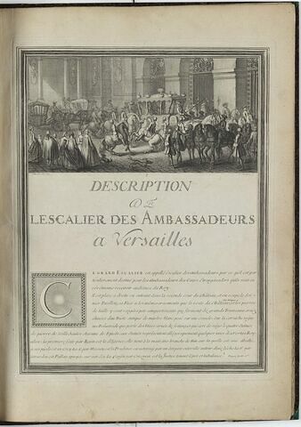 Frontispice à la description de l'Escalier des Ambassadeurs à Versailles