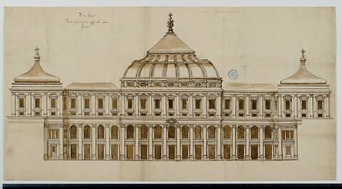 Troisième projet pour le Louvre. Elévation pour la façade orientale, vers 1664