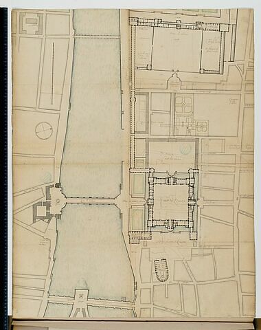 Projet pour le Louvre. Plan de l'ensemble Louvre-Tuileries au rez-de-chaussée, vers 1659/60, image 1/1