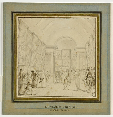 L'Impératrice Joséphine accompagnée du baron Dominique-Vivant Denon visitant le Salon de 1808
