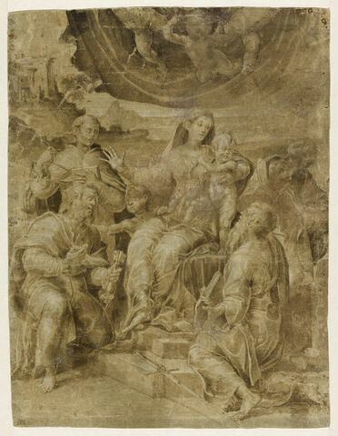 Sainte Famille avec le petit saint Jean, saint Pierre, saint Paul et saint Antoine de Padoue, image 1/1