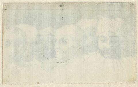 Six têtes d'hommes groupées en frise, copie d'après des personnages de La Résurrection du fils de Théophile, image 4/4