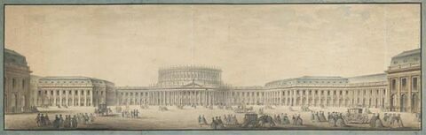 Projet d'élévation pour un opéra et une place Louis XVI au Carrousel au Louvre en 1784, image 1/1