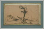 Paysage avec deux figures assises près d'un arbre à demi-mort, image 2/2