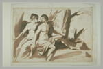 Jeune homme et jeune fille au pied d'un arbre marqué Angelica et Medor, image 3/3