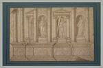 Bas-reliefs et quatre statues de saints, image 2/2