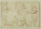 Huit figures nues, dans différentes attitudes, sur deux registres, image 1/2