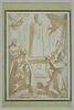 Quatre religieux adorant la statue de la Vierge à l'Enfant, image 2/4