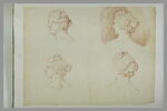 Quatre études de la tête de la Vénus Médicis, de profil à gauche, de trois quarts face et de trois quarts dos, image 2/2