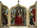 Triptyque de la famille Sedano : centre : La Vierge et l'Enfant trônant en reine du ciel, entre deux anges musiciens, image 6/10