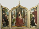 Triptyque de la famille Sedano : centre : La Vierge et l'Enfant trônant en reine du ciel, entre deux anges musiciens, image 2/10