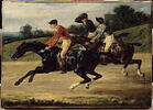 Course de chevaux montés, allant à gauche au galop, image 4/4
