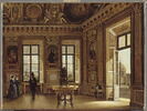 Personnages dans le salon d'Apollon au Louvre avec vue de Notre-Dame, image 4/4