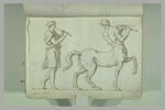 Un jeune homme marchant en jouant de la flûte précède un centaure..., image 2/2