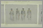 Etude de quatre officiers anglais coiffés de shakos, image 2/2