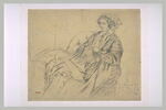 Portrait de femme assise, cousant, image 2/2