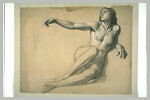 Etude d'une femme nue, assise à terre, image 2/2