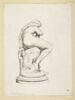 Statue de femme nue, assise sur un rocher, de dos, tournée vers la droite, image 1/2