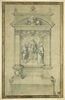 Projet d'autel avec au centre la Vierge et l'Enfant adorés par un saint martyr et saint Pétrone, image 1/2