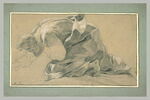 Vieillard drapé, à genoux, tourné vers la gauche, image 2/2