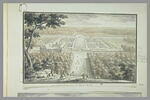 Vue du grand parterre d'eau et du château de Chantilly, image 2/2