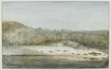 Parc de Versailles, vue de la pièce d'eau des Suisses, effet de neige, 1838, image 1/2