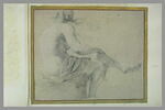 Femme nue assise, tournée vers la droite, vue de dos : étude pour une déesse de l'Assemblée des dieux, image 2/2
