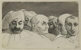 Six têtes d'hommes groupées en frise, copie d'après des personnages de La Résurrection du fils de Théophile, image 3/4