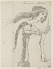 Tête de femme aux longs cheveux, tournée vers la droite et tête et torse de chameau, image 1/2