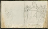 Étude pour un monument funéraire en l'honneur de Sucy (?) ; traits de débordement du dessin du folio suivant, à droite, image 3/4