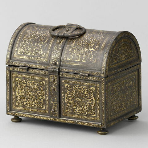 Médaillon Damasquiné Or De Tolède Vintage - Occasion, Très Bon État