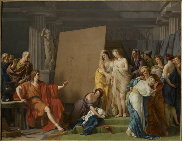 B・Charoy、Jeune fille au fauteuil、希少画集画 Zeuxis choisissant pour modèles les plus belles filles de Crotone