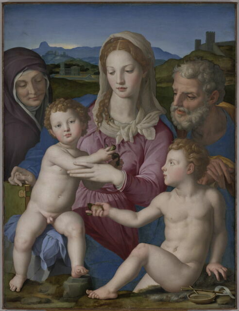 Sainte Famille et Saint Jean' by Bartolomeo Schedoni depicts the Holy