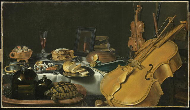 Vanité aux instruments de musique, avec les cinq sens - Louvre