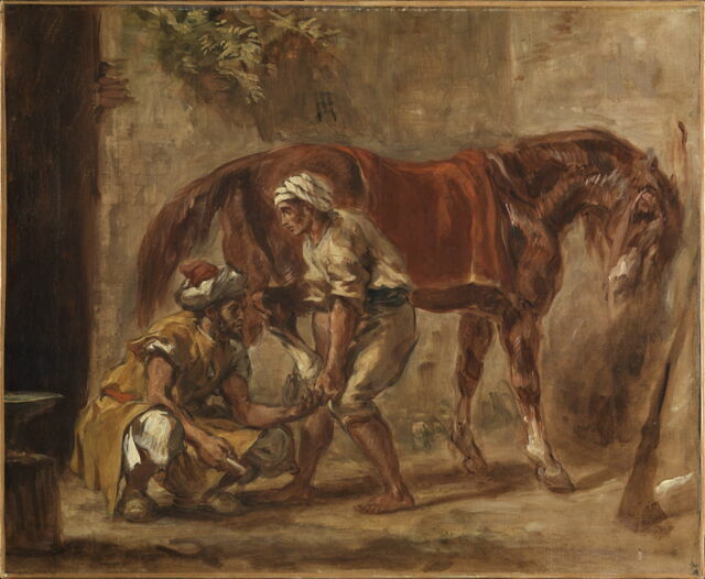 File:Eglise de Septfonds - Vitrail - Maréchal-ferrant à son atelier - Saint-Farg
