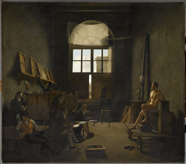 Intérieur de l'atelier de David au Collège des Quatre Nations