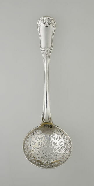 Ancienne Cuillère à Sucre En Poudre Argentée - France - Vintage Brillant