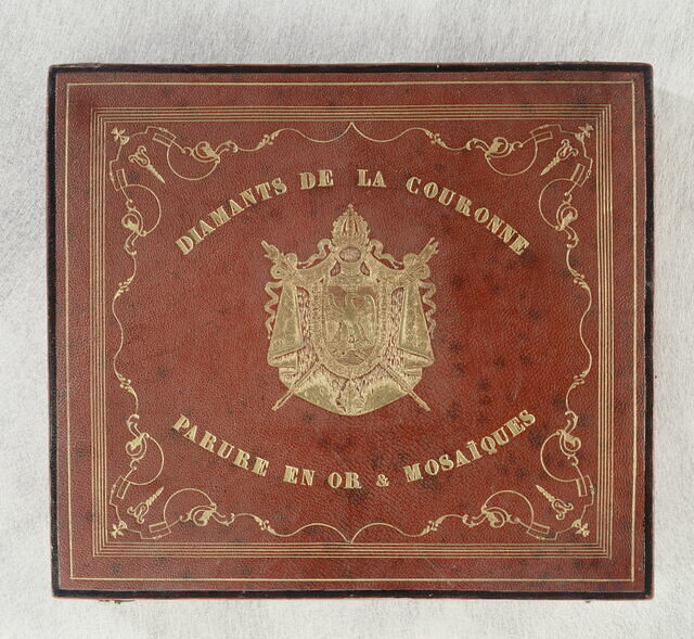 Écrin à Bijoux Ancien En Cuir Bordeaux - Initiales A.A. - Marque A. Gouverneur (19ème Siècle) - Occasion Avec Signes D'âge