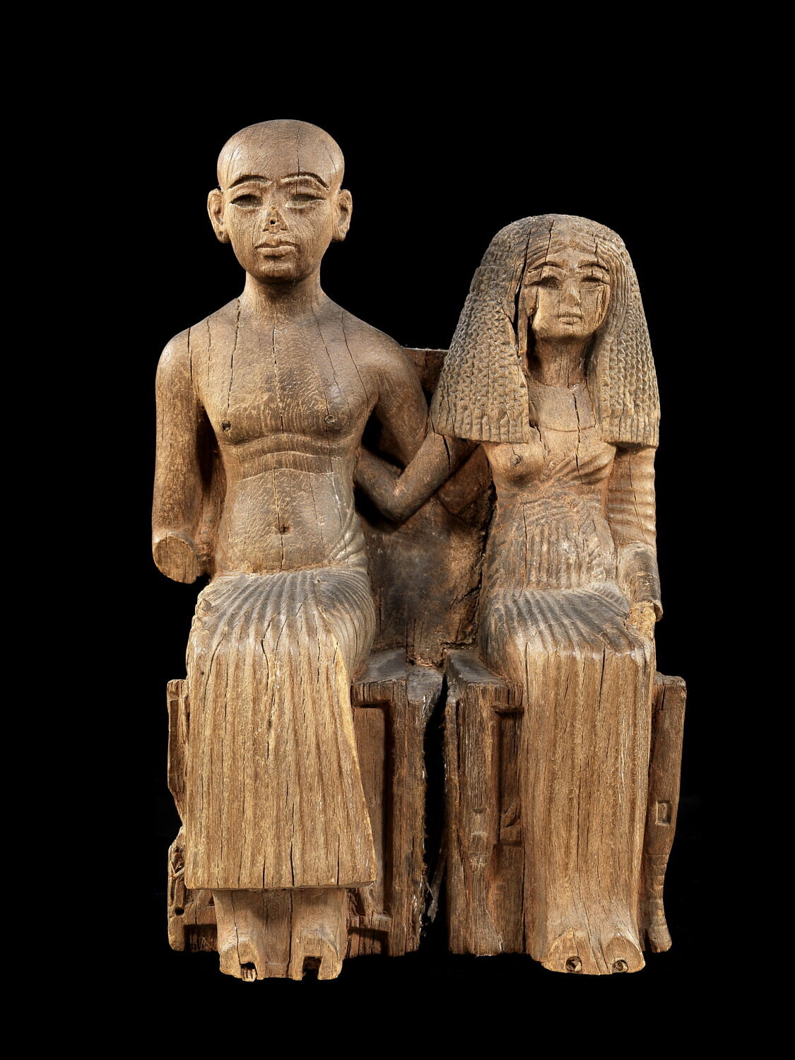 statue de couple, fin XVIIIe dynastie (attribution d'après style) (-1330 - -1295)