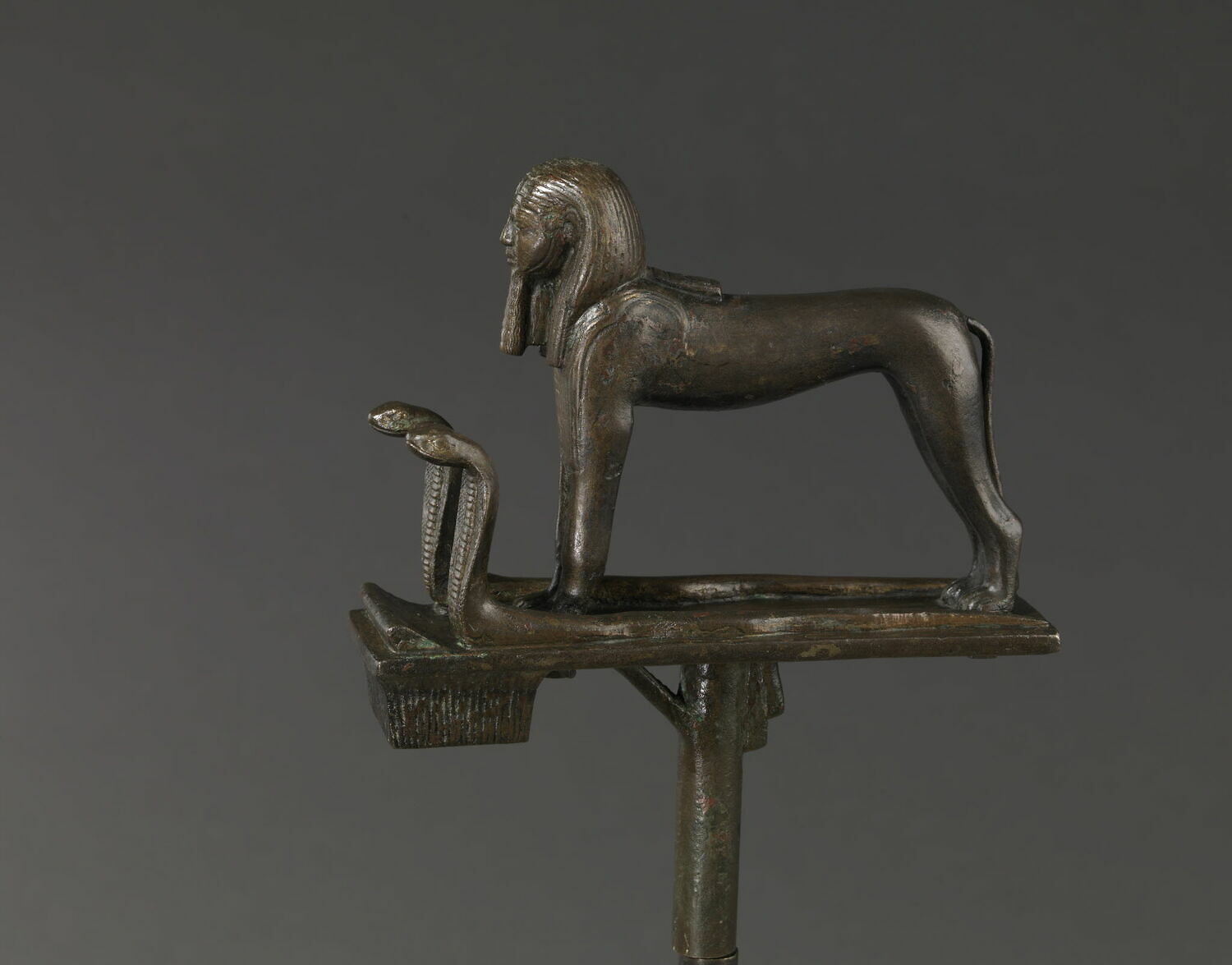 figurine ; enseigne divine, Nefertoumkhourê Taharqa (inscription/dédicace/signature) (-690 - -664)