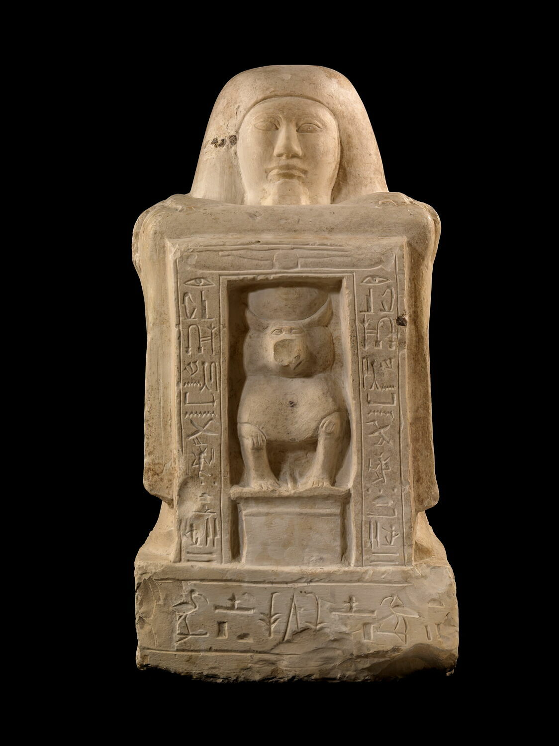 statue naophore ; statue cube, époque ramesside (attribution d'après style) (-1295 - -1069)