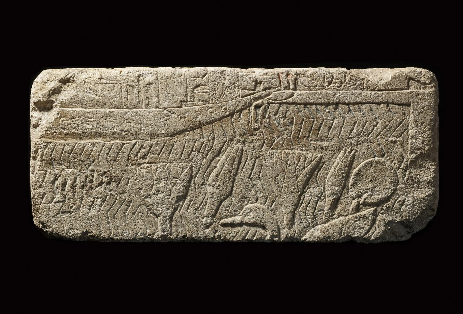relief mural ; bloc de paroi ; talatate, époque amarnienne (contexte de fouilles) (-1349 - -1330)