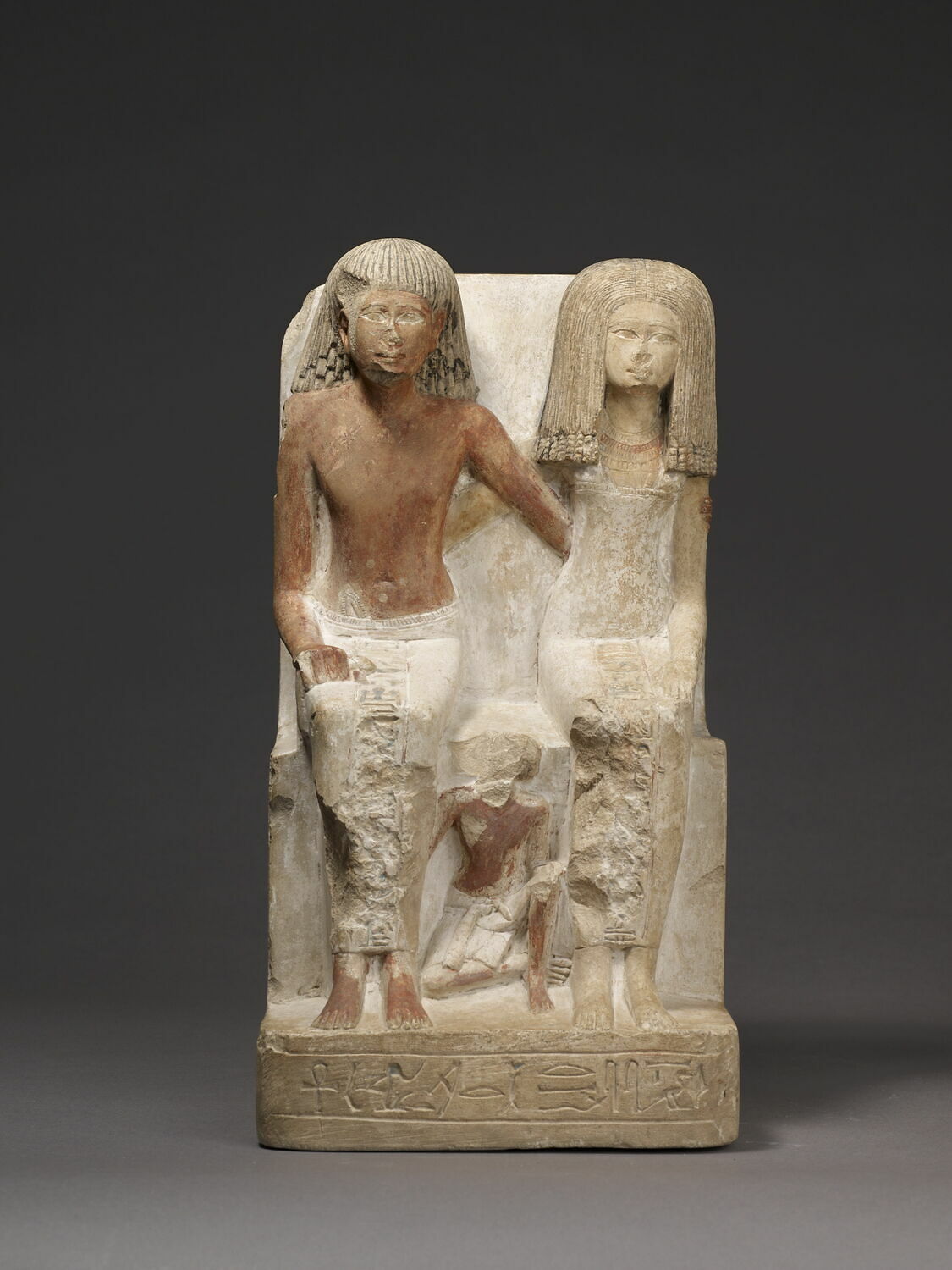 statue de groupe familial, Thoutmosis III ; Amenhotep II (attribution d'après style) (-1479 - -1398)