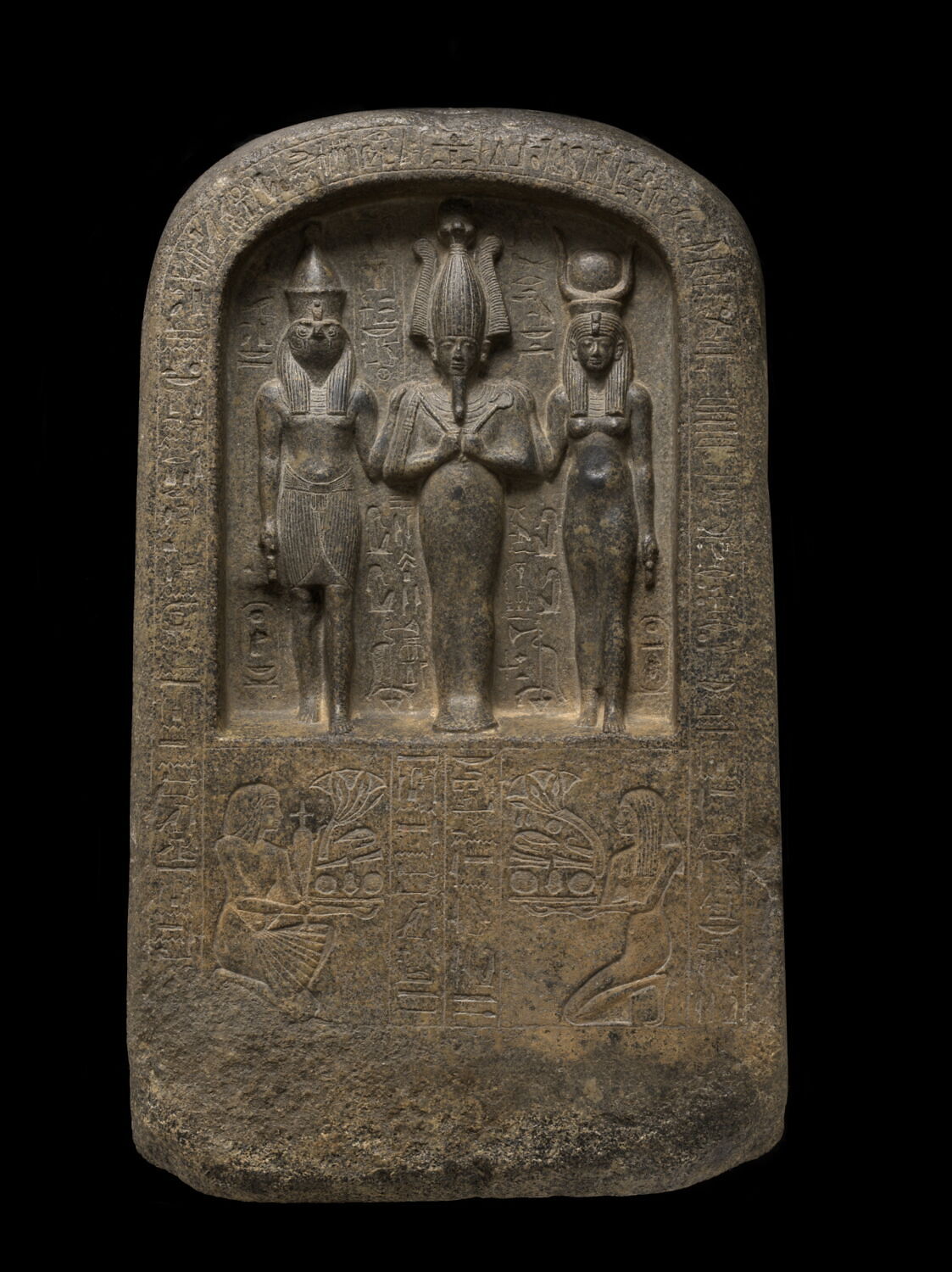stèle cintrée ; stèle biface, Séthi I (mention de personnage) (-1294 - -1279)